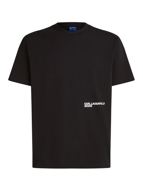 T-shirt nera in cotone Karl Lagerfeld jeans | A4M17027999